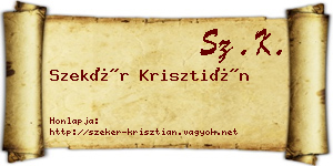 Szekér Krisztián névjegykártya